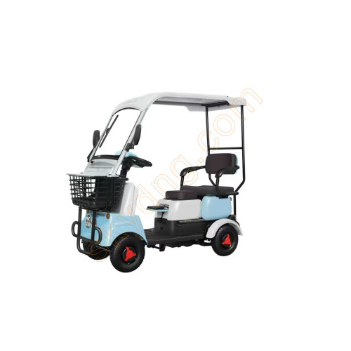 Four-Wheeled Electric Mobility Scooter With Roof