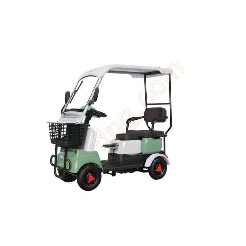 Four-Wheeled Electric Mobility Scooter With Roof