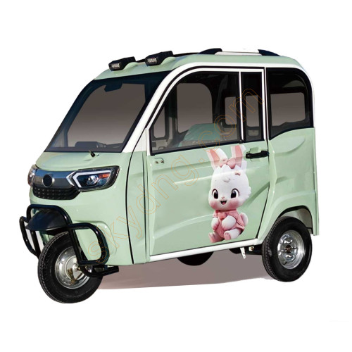 Rain Proof Enclosed Electric Passenger Tricycle Two Doors