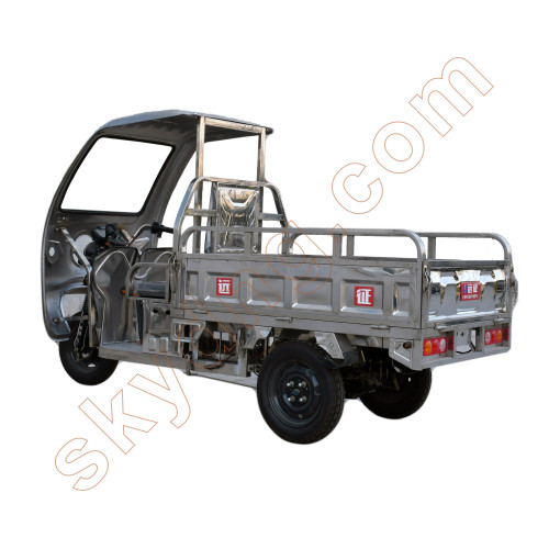 1.5M Stainless Steel Electric Cargo Tricycle With Shed 